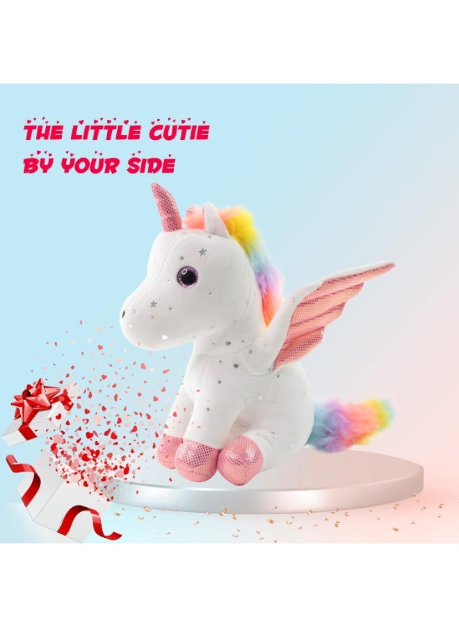 8" Unicorn Stuffed Animal - Cute Plush Toy Gift for 3-8 Years Old Girls, Soft Birthday Present for Baby, Toddler, Kids, Decor (White) - Image 4